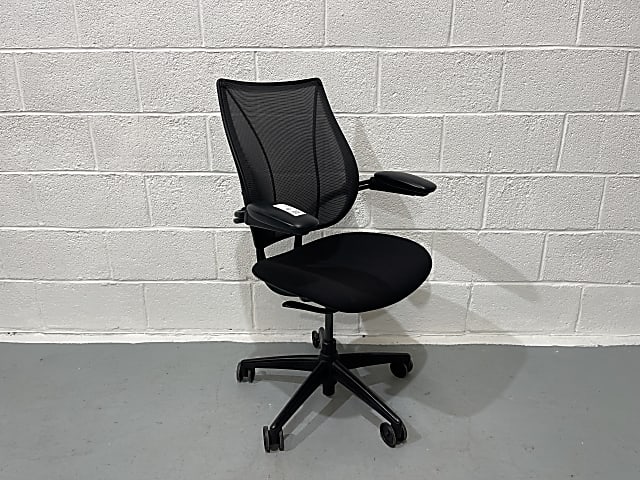 Black Humanscale Liberty task chair adjustable arms 