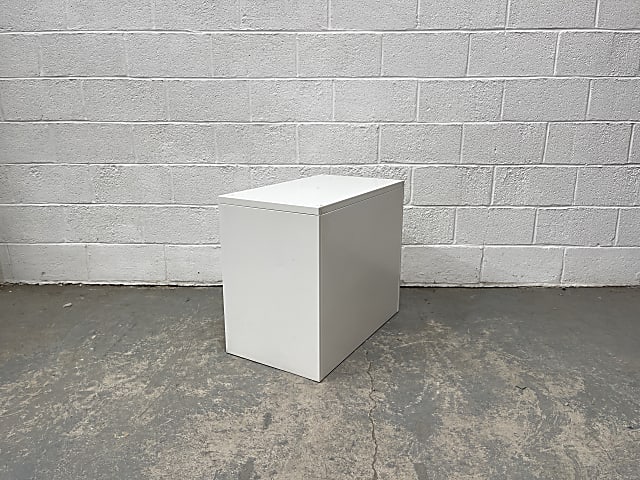 white metal filing cabinet