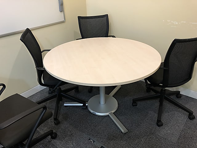 Round meeting table heavy base