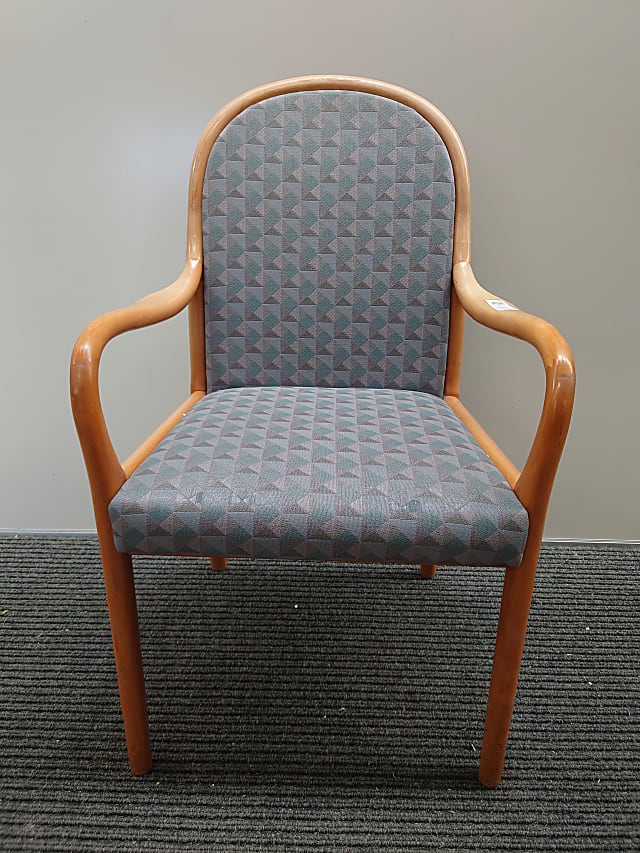 CASALA West Germany wooden Chequered fabric chair