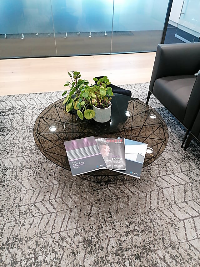 black and gray glass table 