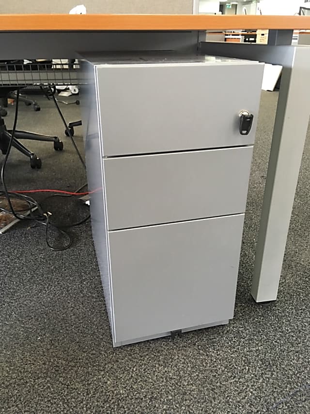 Grey slimline underdesk pedestal