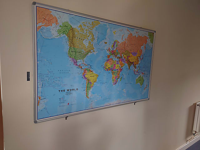 Wall map whitboard