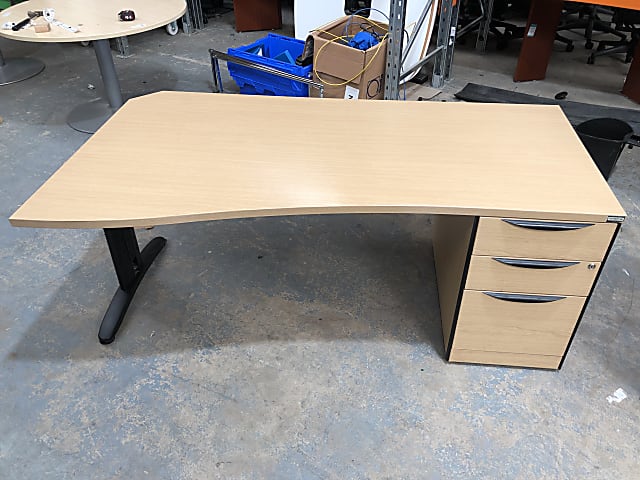 Pine desk with built in storage unit