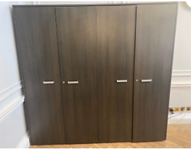brown wooden 2-door cabinet