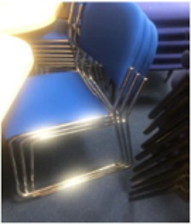 Blue Chair, Steel Legs