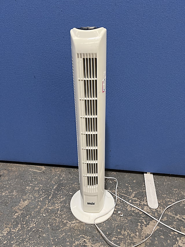 Ansio 94106 White Tower Fan 45W 3 Speed Rotating Fan With Timer