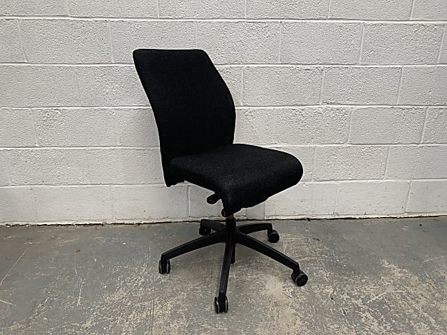 Black padded office operator swivel Chair 