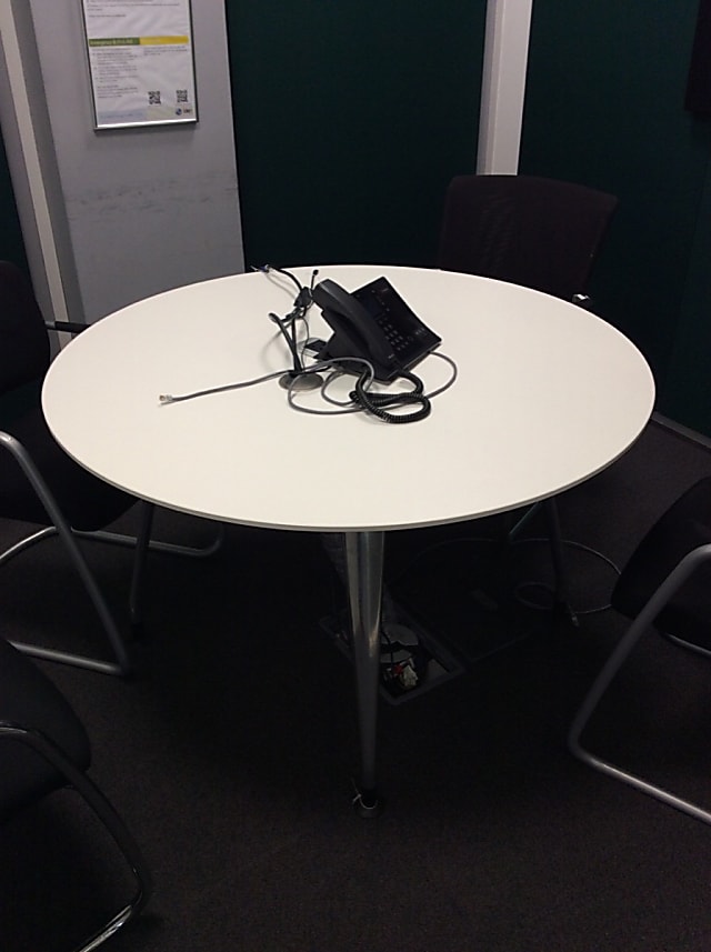 Round meeting table with power socket