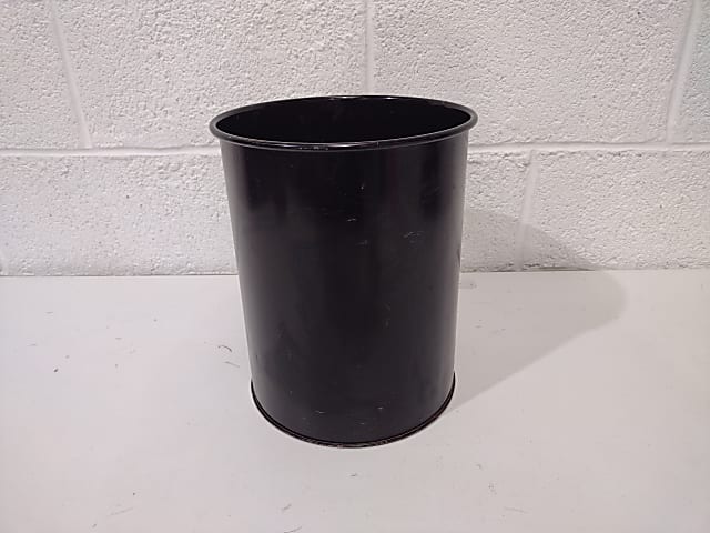 black metal container bin