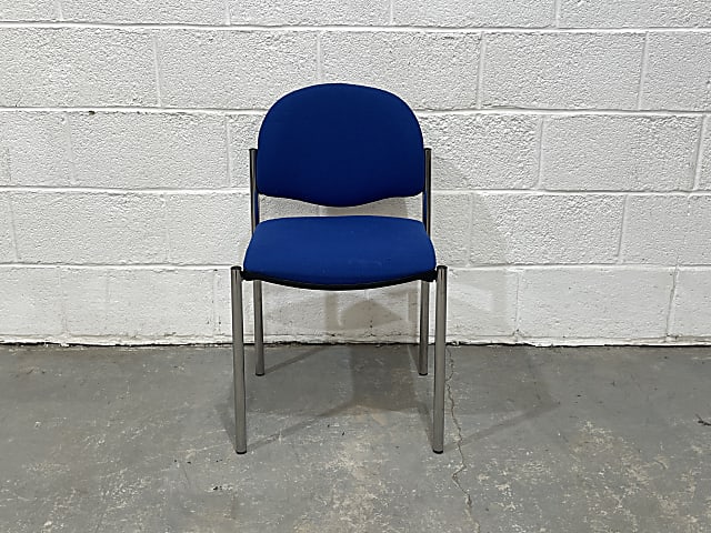 blue and gray metal chair