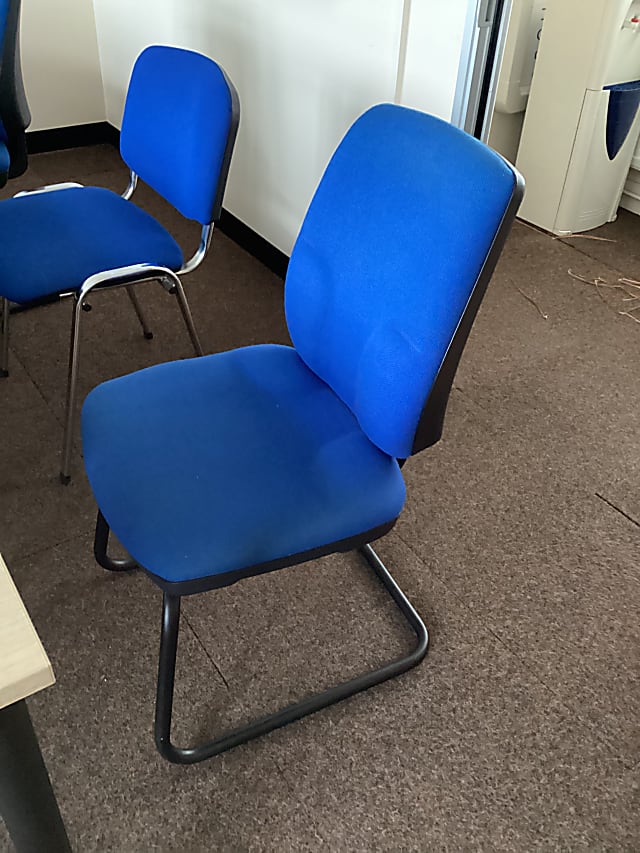 Blue meeting chair square back