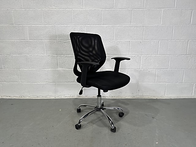 Mesh back chair chrome base