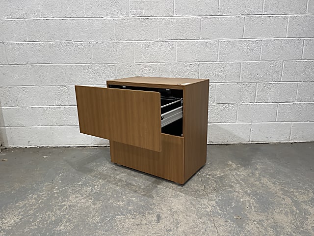 brown wooden 2-drawer pedestal for hanging files