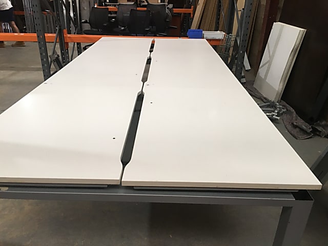 Bank of 6 desks, 120cm tops