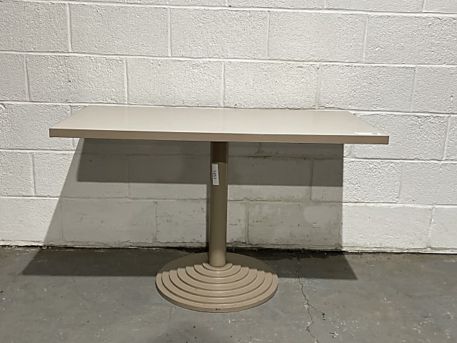 white and brown wooden table