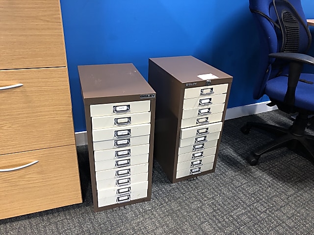 brown wooden 4-drawer filing cabinet