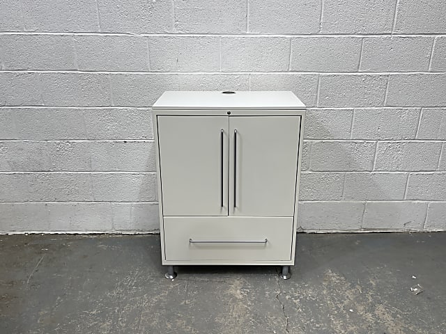 white metal cabinet with drawer