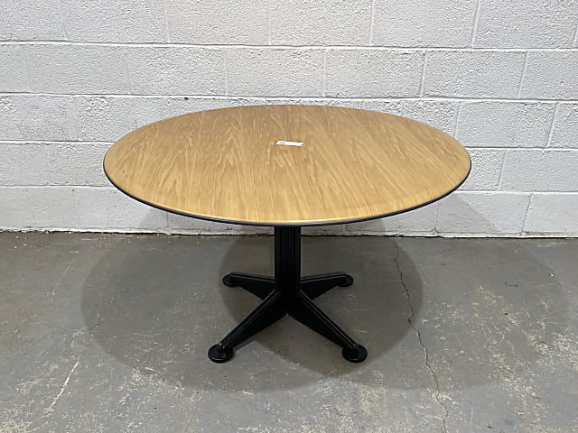 Round brown table