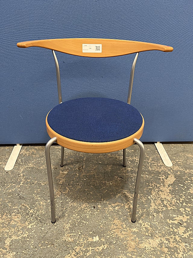 Blue padded visitor chair