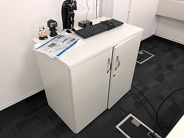  White wooden storage cabinet