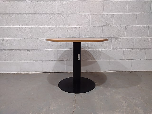 brown black wooden round table