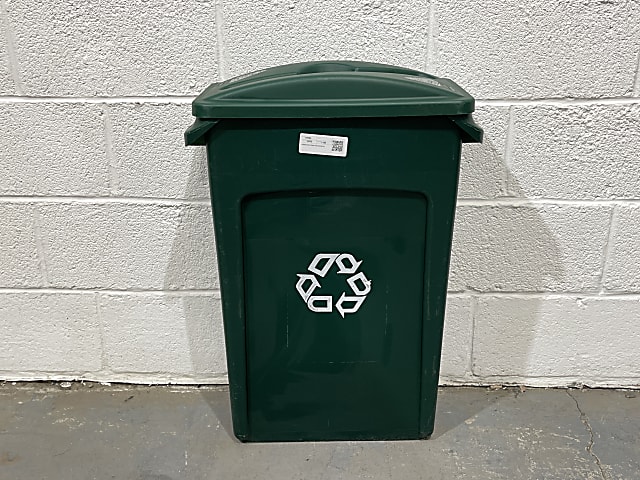 Rubbermaid Green Recycling Slim Jim bin 