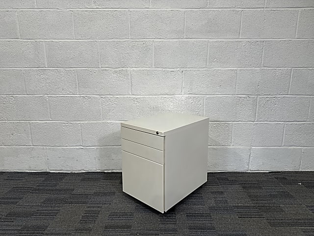 Metal white pedestal with key