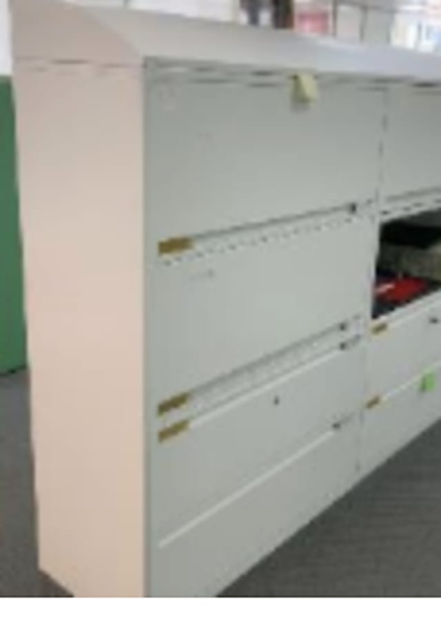 4 Drawer cabinet with top two vertical swing door