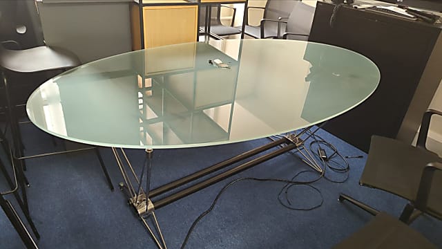 Glass boardroom table