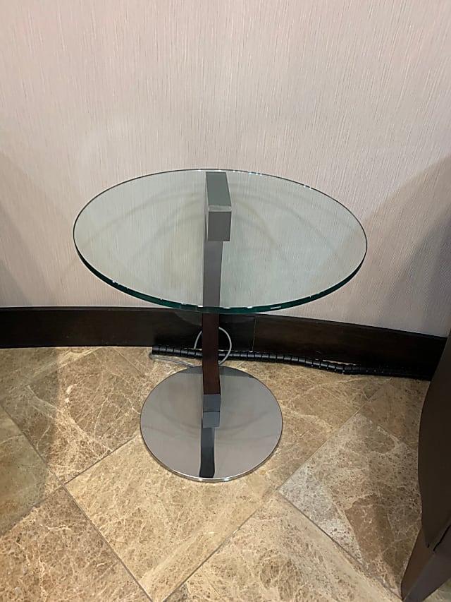 Small glass waiting room table