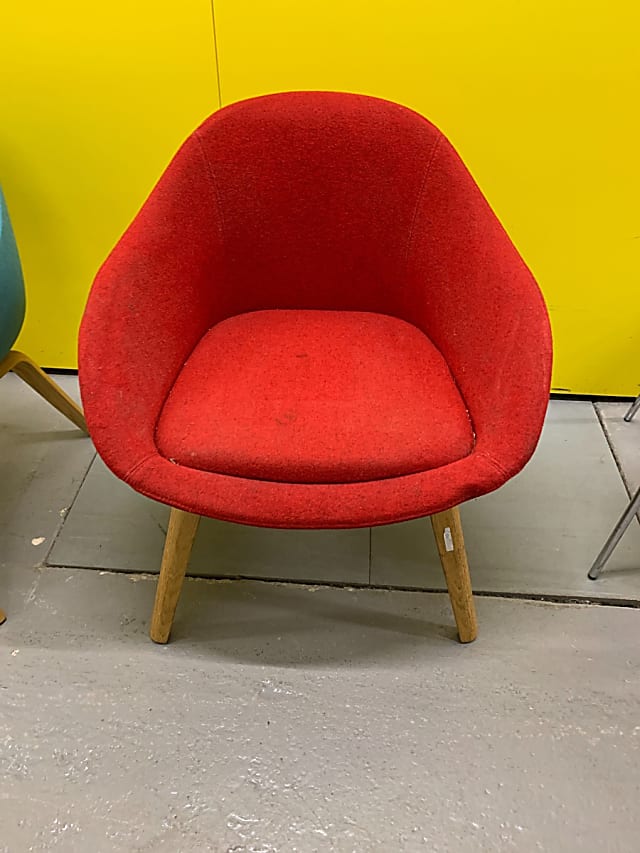 Red bucket lounge chair