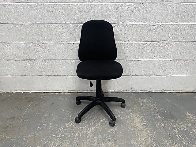 black rolling office chair with black base