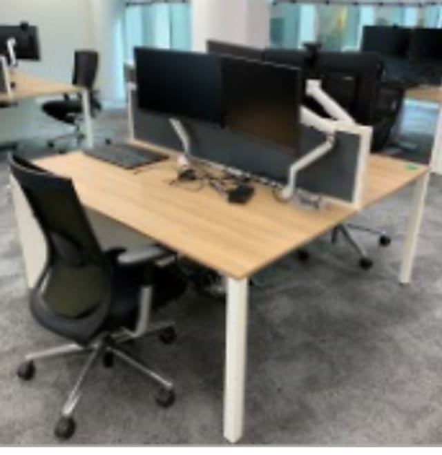 Back to Back Height Adjustable White desk (2person)