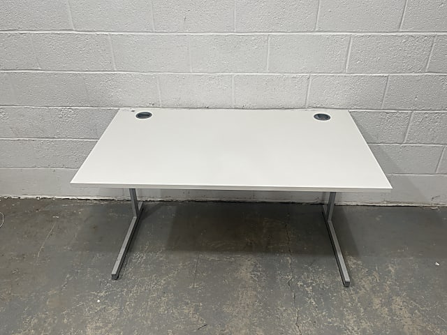 SENATOR White and silver desk 140cm