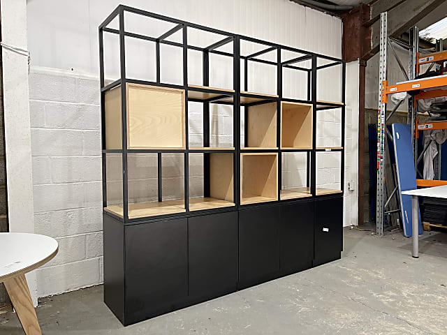 Storage shelving unit black cube organiser