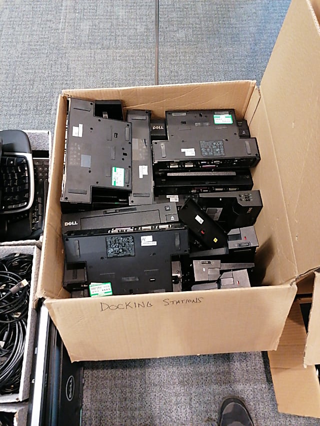 Box of docking stations