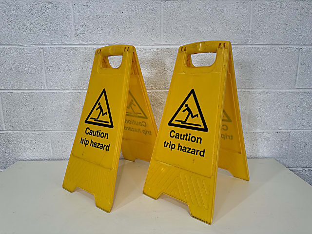 Pack of 2 - Trip Hazard Floor Sign 