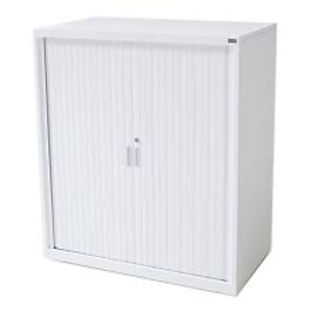 white wooden 2-door cabinet