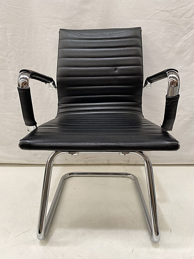 Leather chair chrome frame