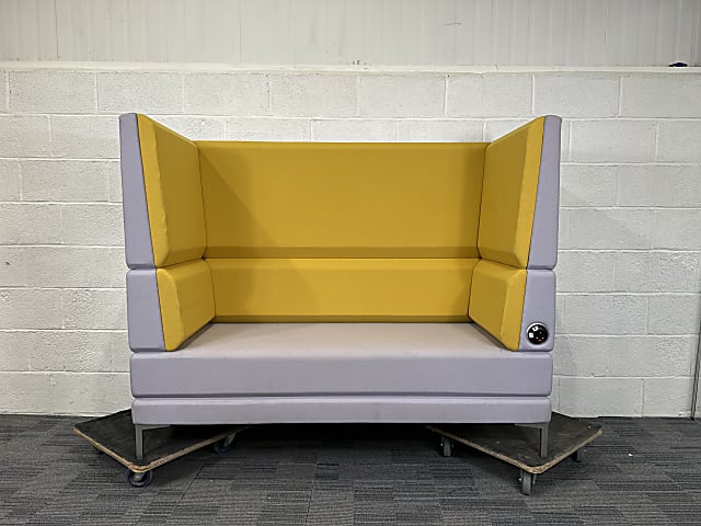 Lilac & yellow High backed sofa (Right)