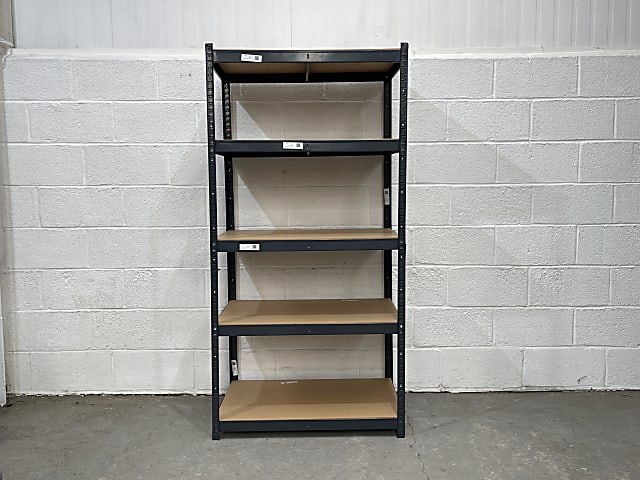 Dark grey metal racking 