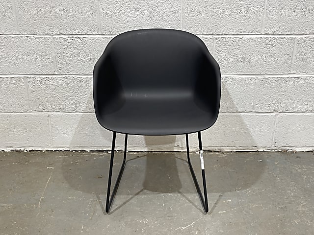 Muuto Fiber Black plastic tub meeting chair 