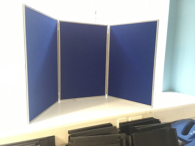 Folding 3 frame notice board - unused in carry case, 2 per case