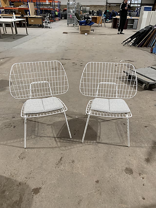 Designer White wire chair