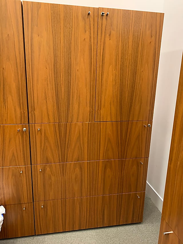 2 door cupboard with shelves & 3 drawers with suspension file bar