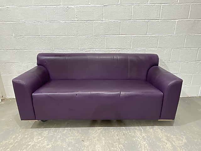 Pineapple purple leather 3-seat sofa