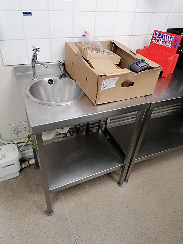 stainless steel sink with faucet