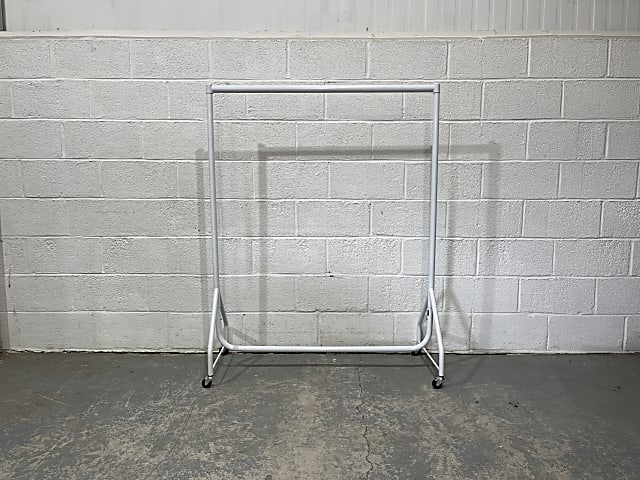 White metal clothes rack 