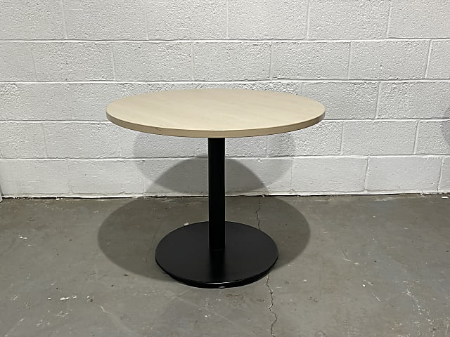 Medium Round wooden table black base